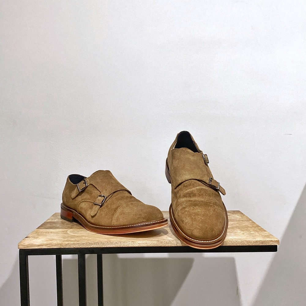 Monk strap suede dress shoes